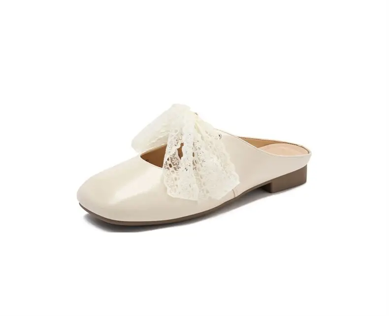 High-Appearance Closed-Toe Slippers for Women, Summer Outdoor Wear, 2026 New Summer Style, Suitable for Pairing with Skirts, Silver Bow Half-Slippers — feature 9