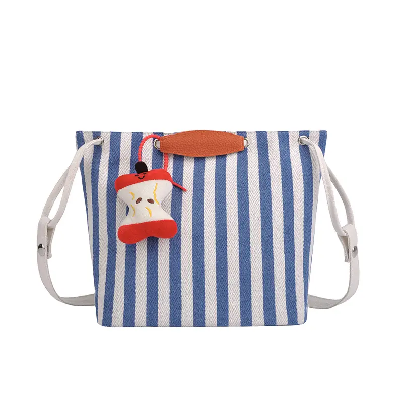 Red Striped Korean Style Tote Bag for Women - Image 8