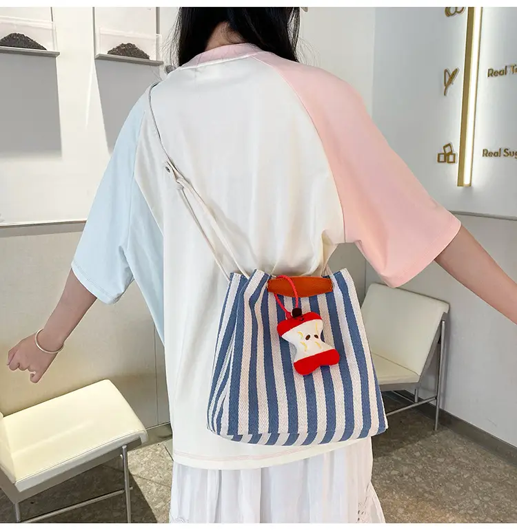 Red Striped Korean Style Tote Bag for Women — feature 14