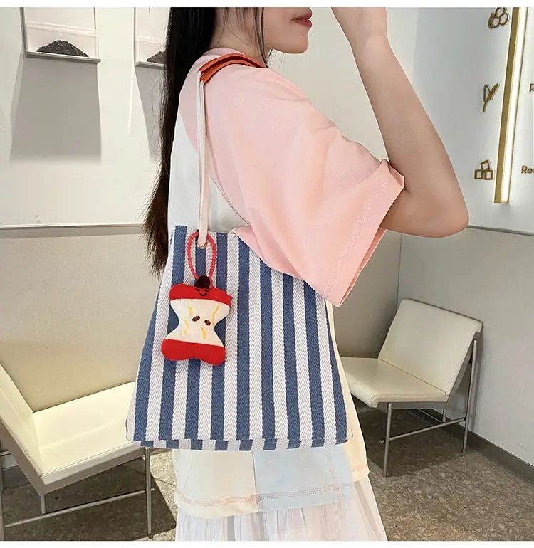 Red Striped Korean Style Tote Bag for Women — feature 16
