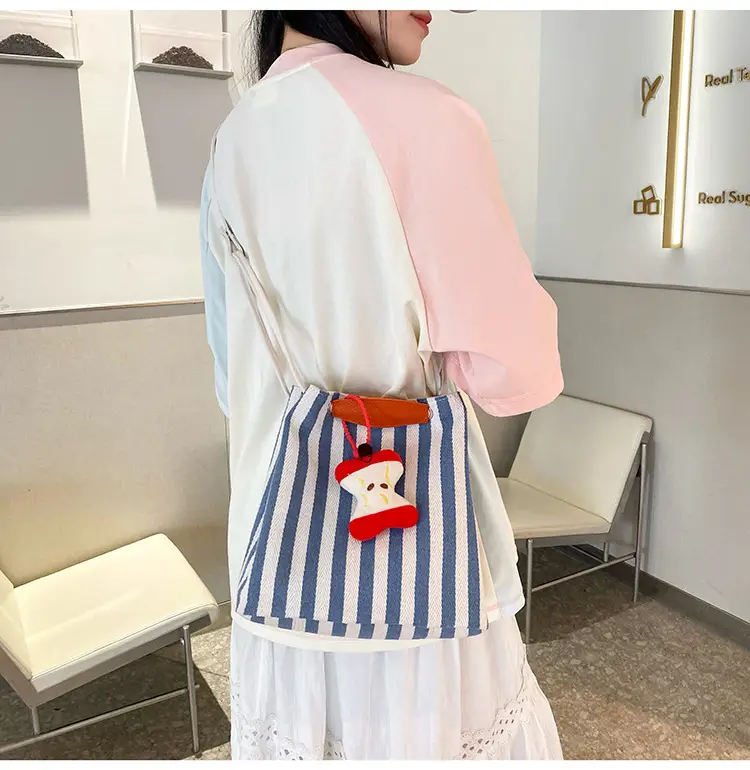 Red Striped Korean Style Tote Bag for Women — feature 19
