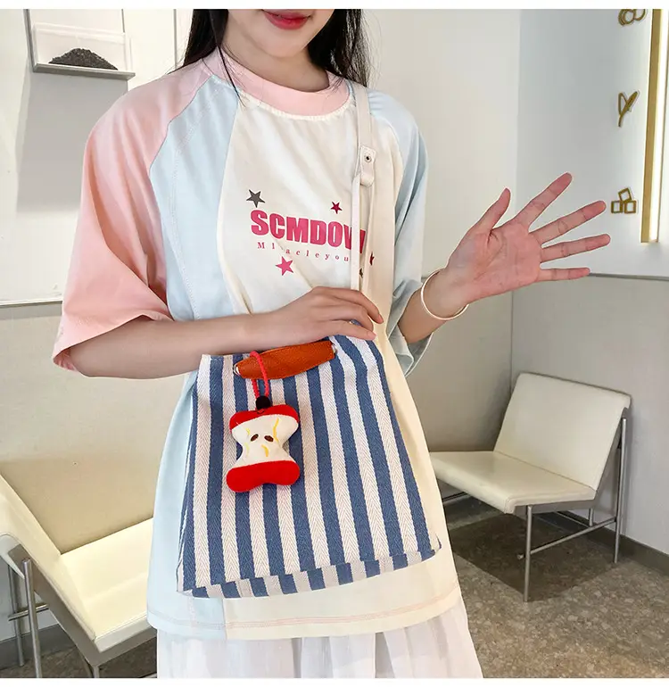 Red Striped Korean Style Tote Bag for Women — feature 23
