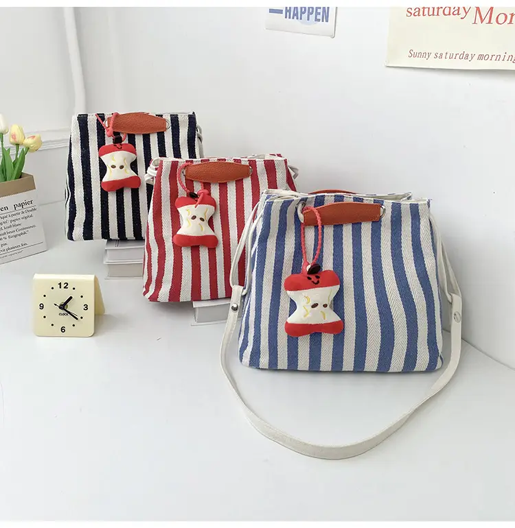 Red Striped Korean Style Tote Bag for Women — feature 42