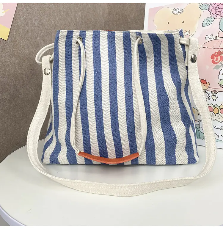 Red Striped Korean Style Tote Bag for Women — feature 44