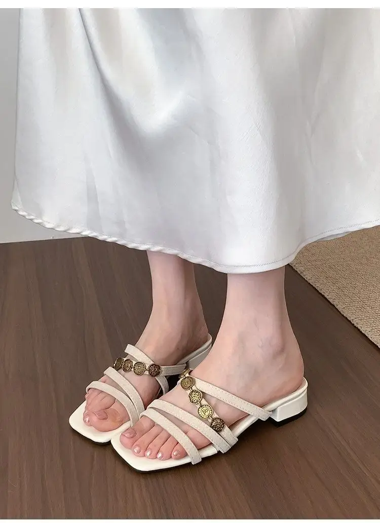 Chanel-Style Fairy Low-Heeled Slippers for Women, 2026 Summer New Model, Suitable for Going Out, Vacation, Seaside, Beach, Women's Sandals — feature 9
