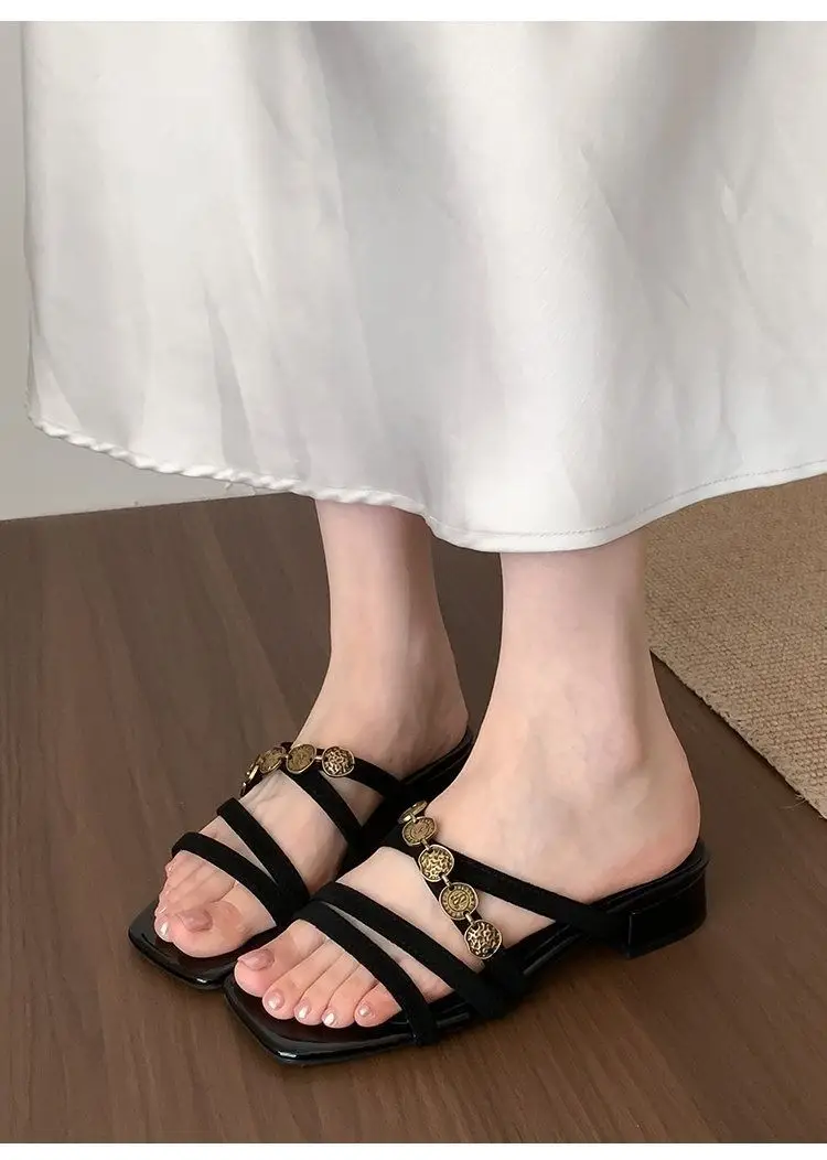 Chanel-Style Fairy Low-Heeled Slippers for Women, 2026 Summer New Model, Suitable for Going Out, Vacation, Seaside, Beach, Women's Sandals — feature 14