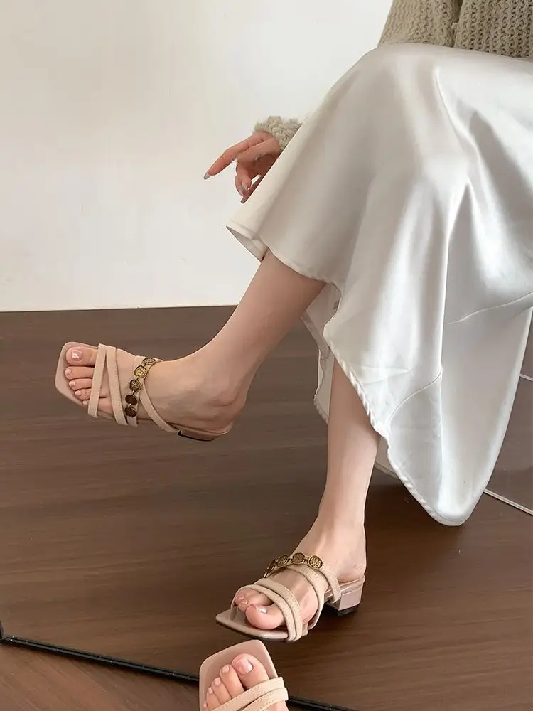 Chanel-Style Fairy Low-Heeled Slippers for Women, 2026 Summer New Model, Suitable for Going Out, Vacation, Seaside, Beach, Women's Sandals — feature 16