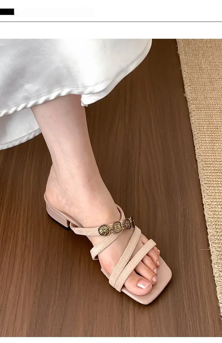 Chanel-Style Fairy Low-Heeled Slippers for Women, 2026 Summer New Model, Suitable for Going Out, Vacation, Seaside, Beach, Women's Sandals — feature 8