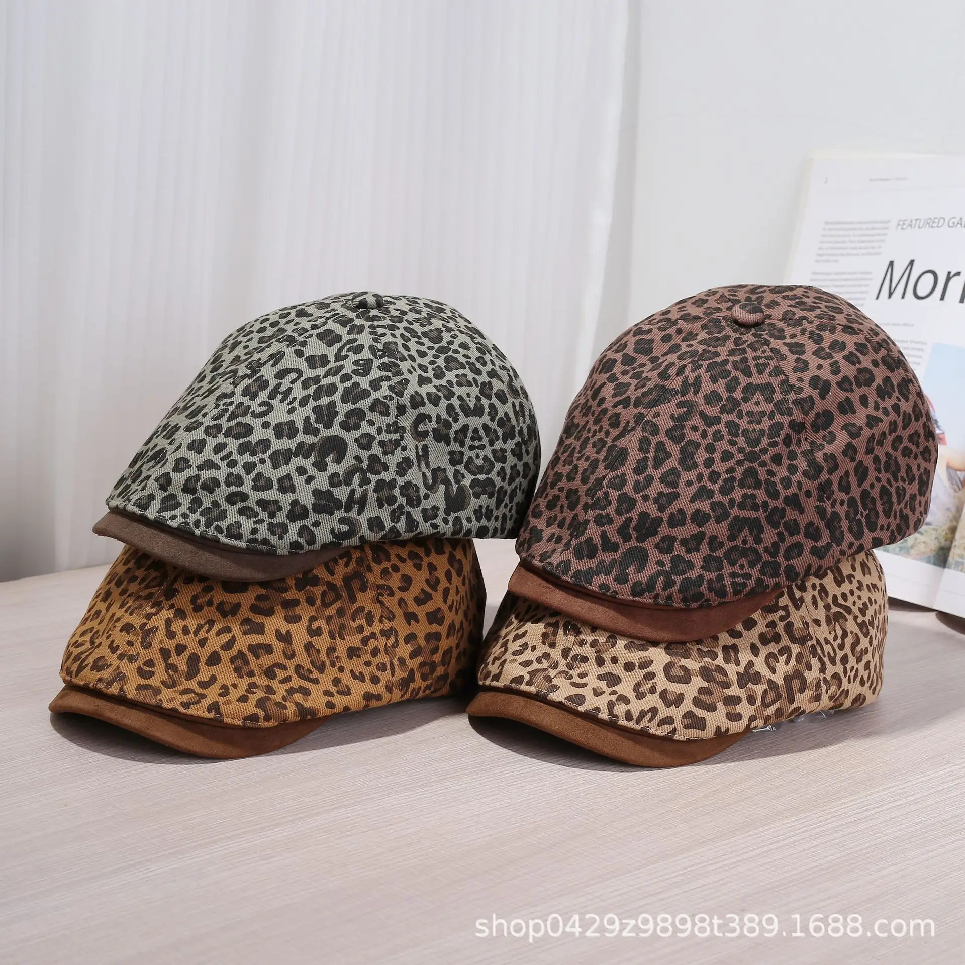 Leopard Print Forward Hat for Women Summer — feature 3