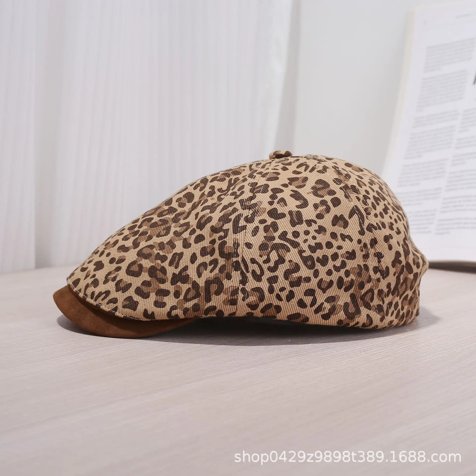 Leopard Print Forward Hat for Women Summer — feature 7