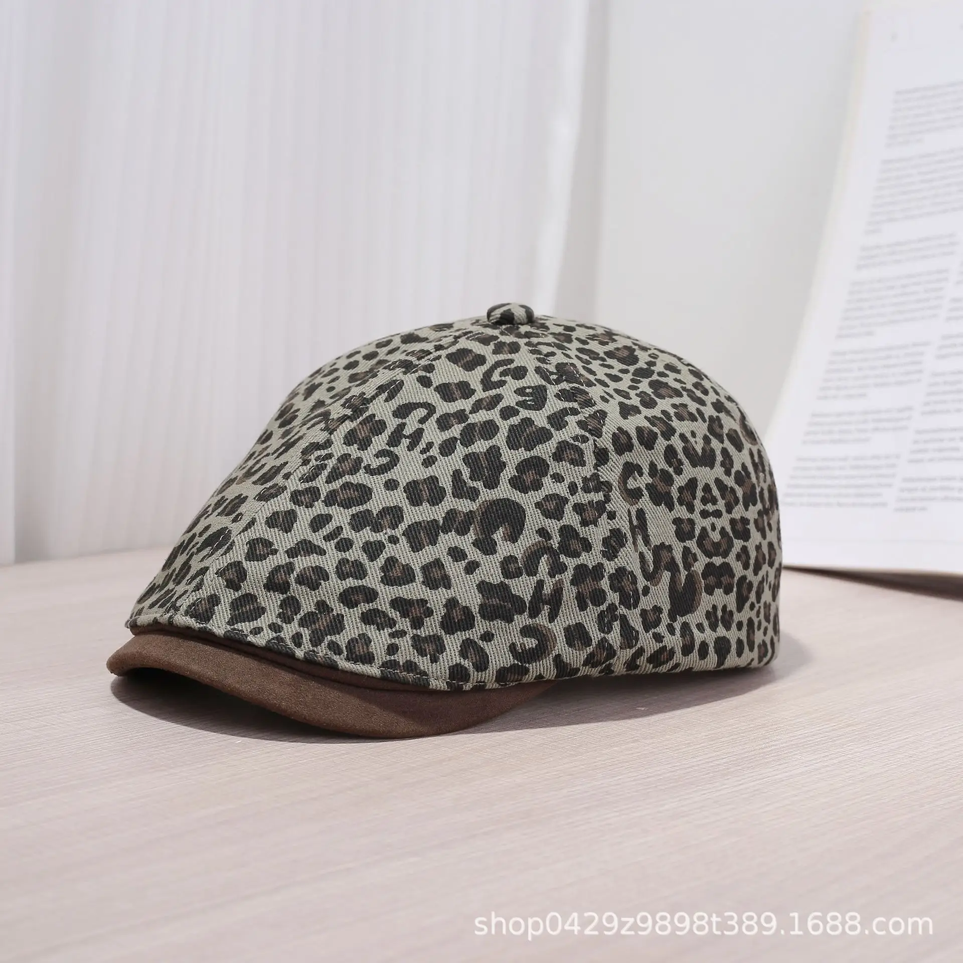 Leopard Print Forward Hat for Women Summer