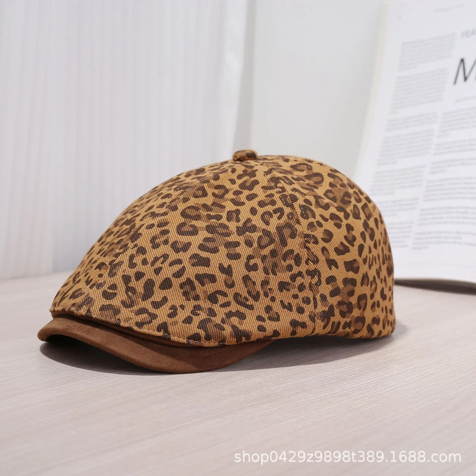 Leopard Print Forward Hat for Women Summer
