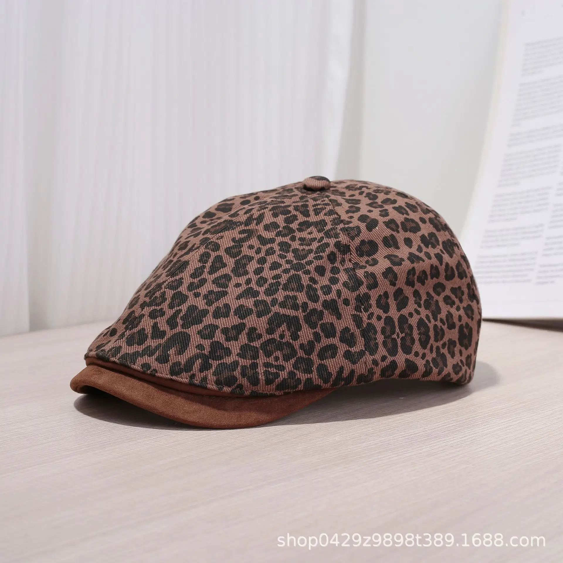 Leopard Print Forward Hat for Women Summer