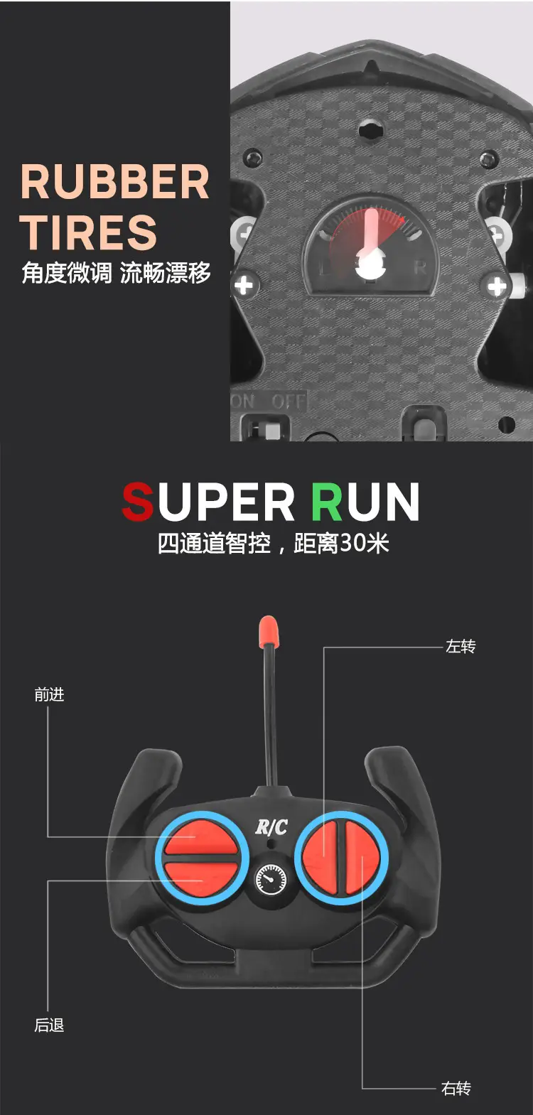 Cross-Border 1:18 Four-Way Remote Control Car Wireless High-Speed Drift Racing Children's Electric Toy Car Model Wholesale — feature 9