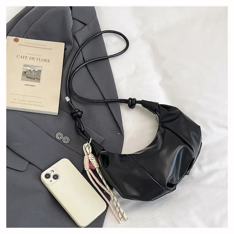 Crescent Dumpling Bag Silver Yellow White Crossbody Commute — feature 34