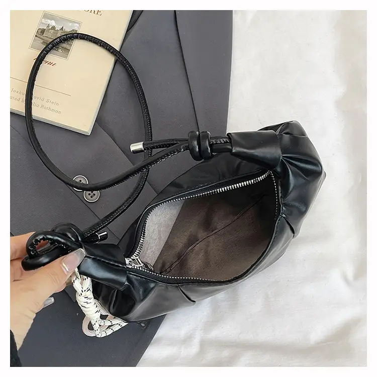 Crescent Dumpling Bag Silver Yellow White Crossbody Commute — feature 35
