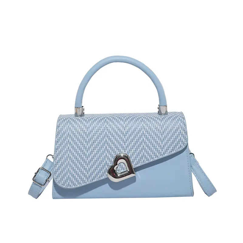 2025 Summer Crossbody Bag Brown Beige Herringbone Design - Image 10