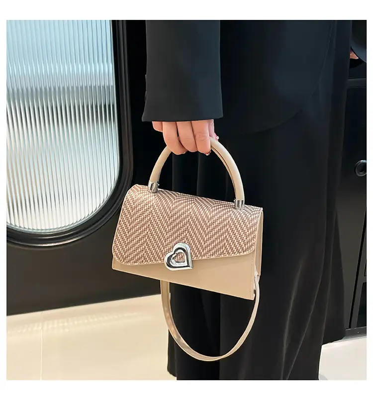 2025 Summer Crossbody Bag Brown Beige Herringbone Design — feature 18