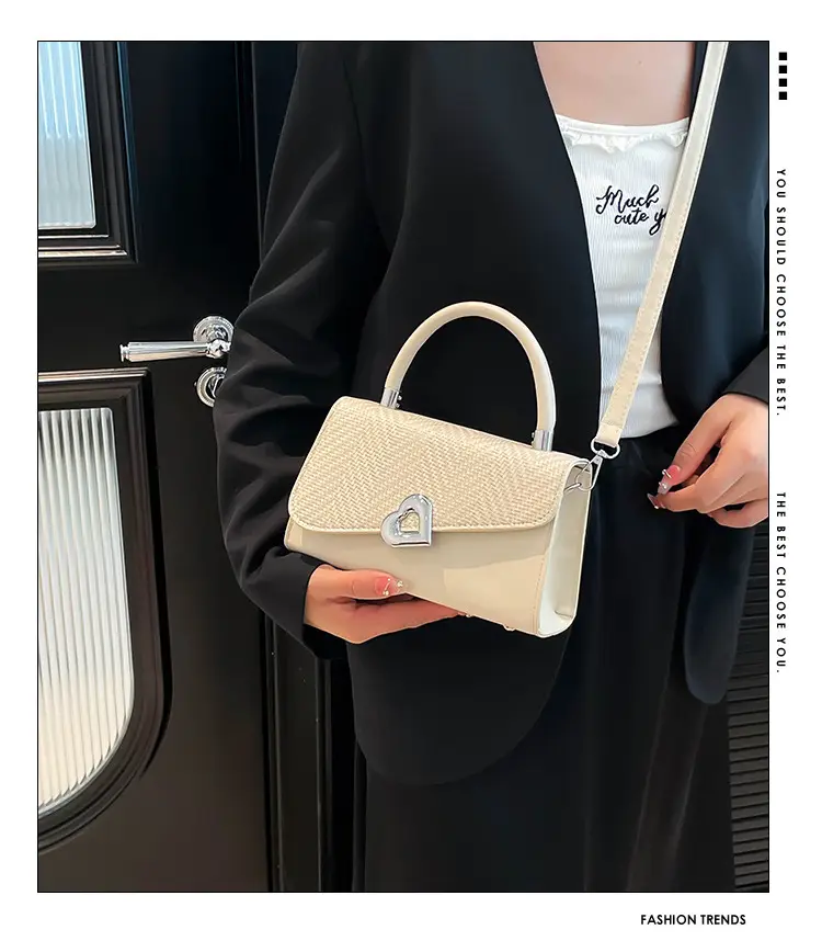 2025 Summer Crossbody Bag Brown Beige Herringbone Design — feature 2
