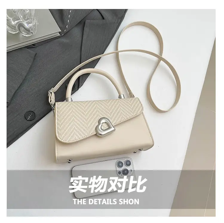 2025 Summer Crossbody Bag Brown Beige Herringbone Design — feature 7