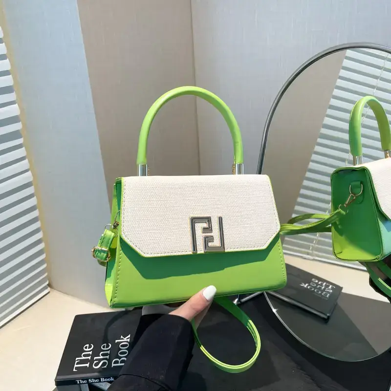 2025 Korean Style Women's Shoulder Bag White Blue - Image 7
