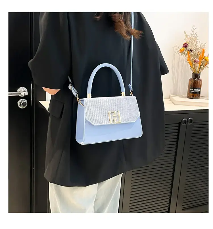 2025 Korean Style Women's Shoulder Bag White Blue — feature 23
