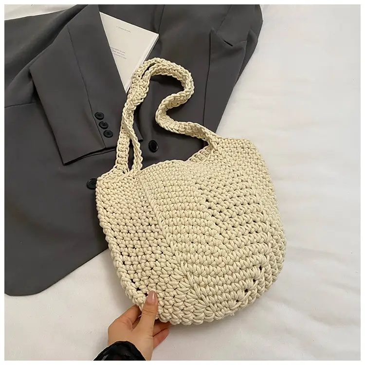 Retro Korean Tote Bag Women 2025 Summer Casual Shoulder Bag
