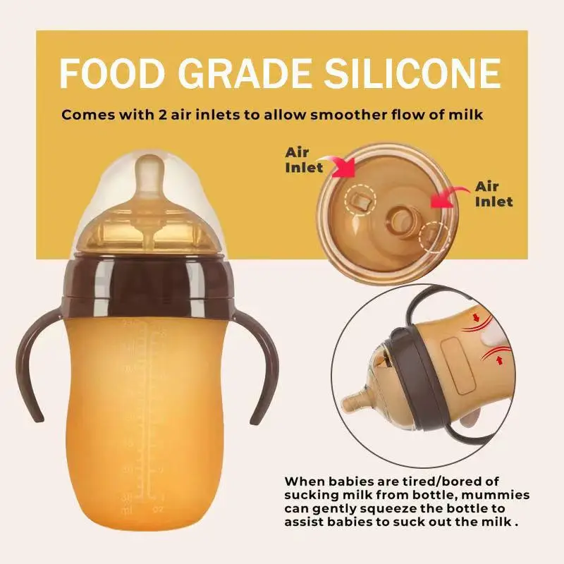 Cross-Border Baby Silicone Bottle Baby Bottle Liquid Silicone Imitation Breast Milk Real-Feel Baby Bottle — feature 11