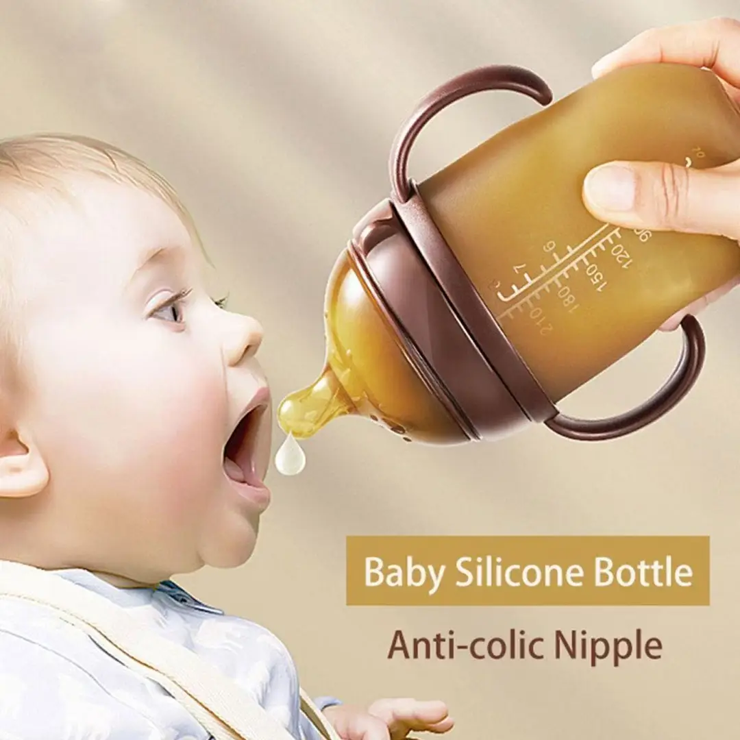 Cross-Border Baby Silicone Bottle Baby Bottle Liquid Silicone Imitation Breast Milk Real-Feel Baby Bottle — feature 2