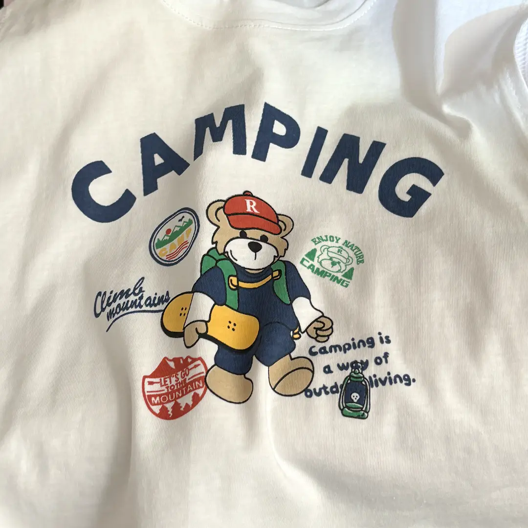 Summer Boys Cotton Camping T-Shirt Sleeveless White — feature 4