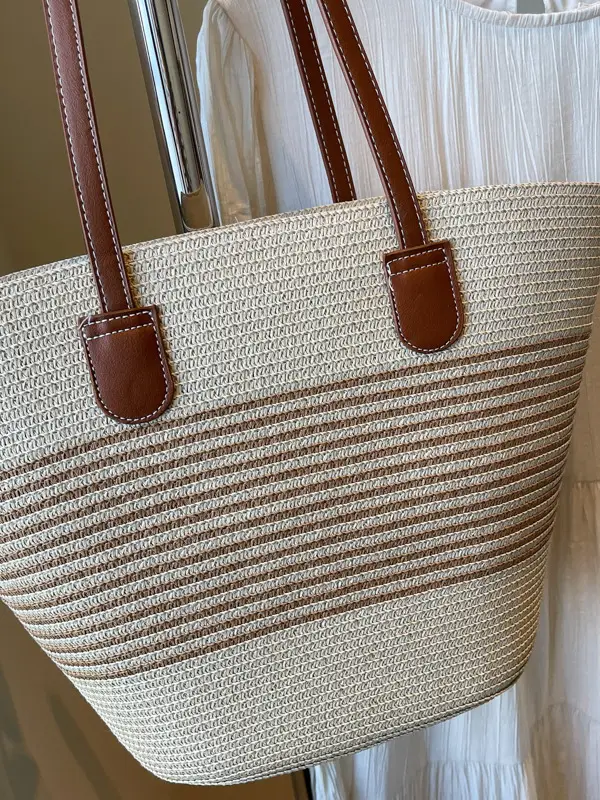 Japanese Straw Woven Beach Bag Large Capacity Women - Image 11