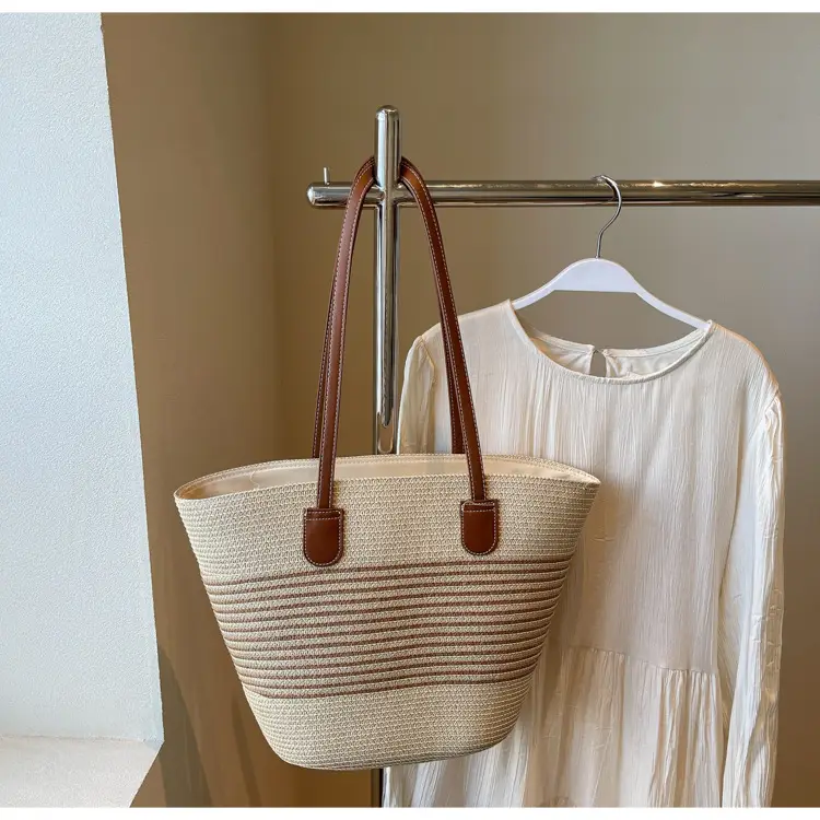 Japanese Straw Woven Beach Bag Large Capacity Women — feature 21