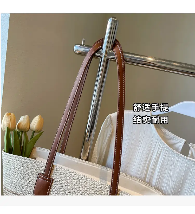 Japanese Straw Woven Beach Bag Large Capacity Women — feature 4