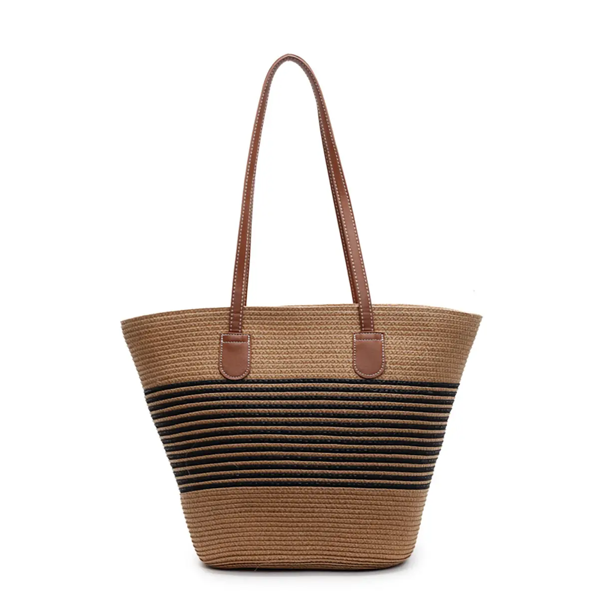 Japanese Straw Woven Beach Bag Large Capacity Women - Image 4