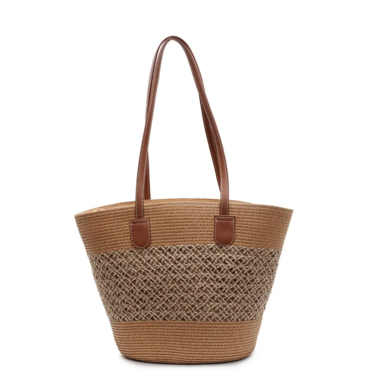 Japanese Straw Woven Beach Bag Large Capacity Women - Image 5