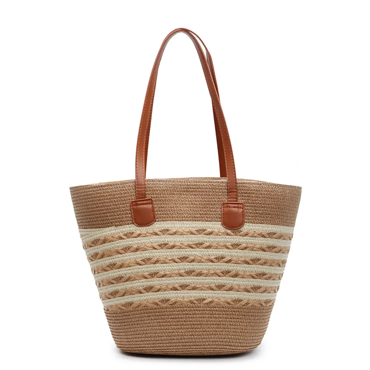 Japanese Straw Woven Beach Bag Large Capacity Women - Image 7