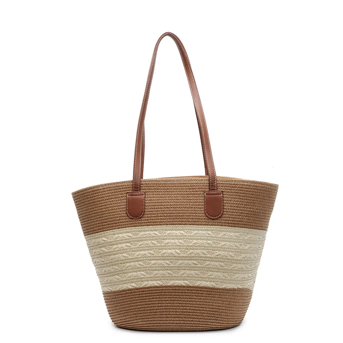 Japanese Straw Woven Beach Bag Large Capacity Women - Image 9