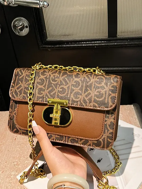 Korean Style Women's Crossbody Bag White Grey Chain