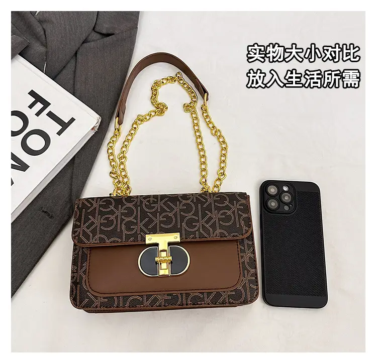Korean Style Women's Crossbody Bag White Grey Chain — feature 5