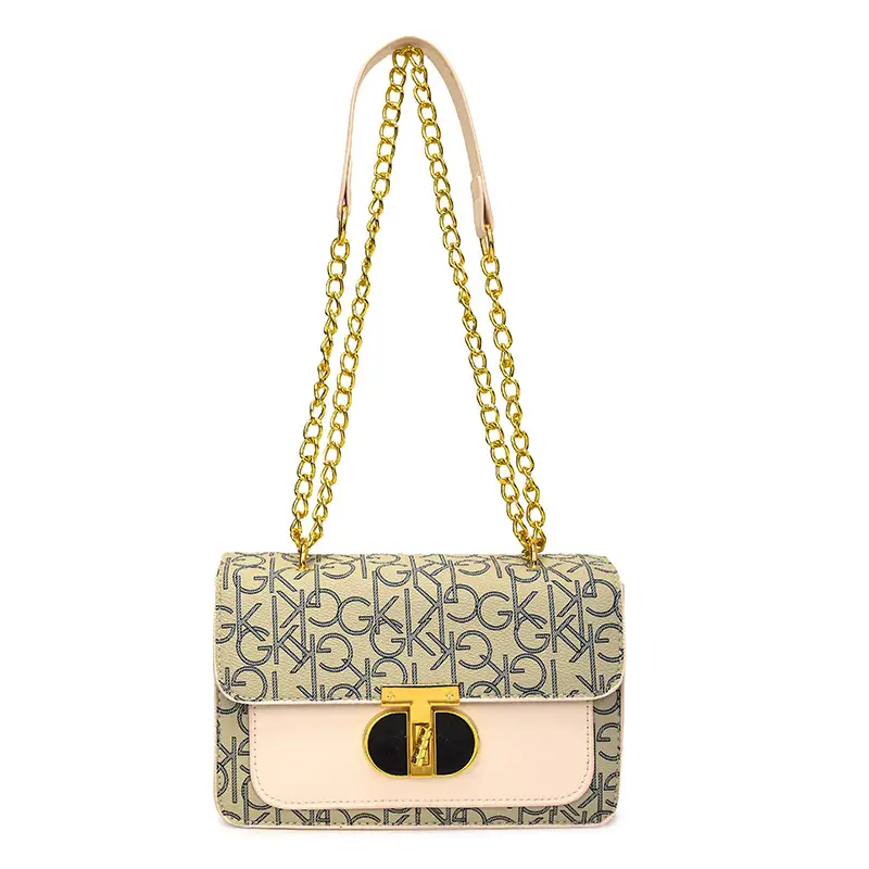 Korean Style Women's Crossbody Bag White Grey Chain