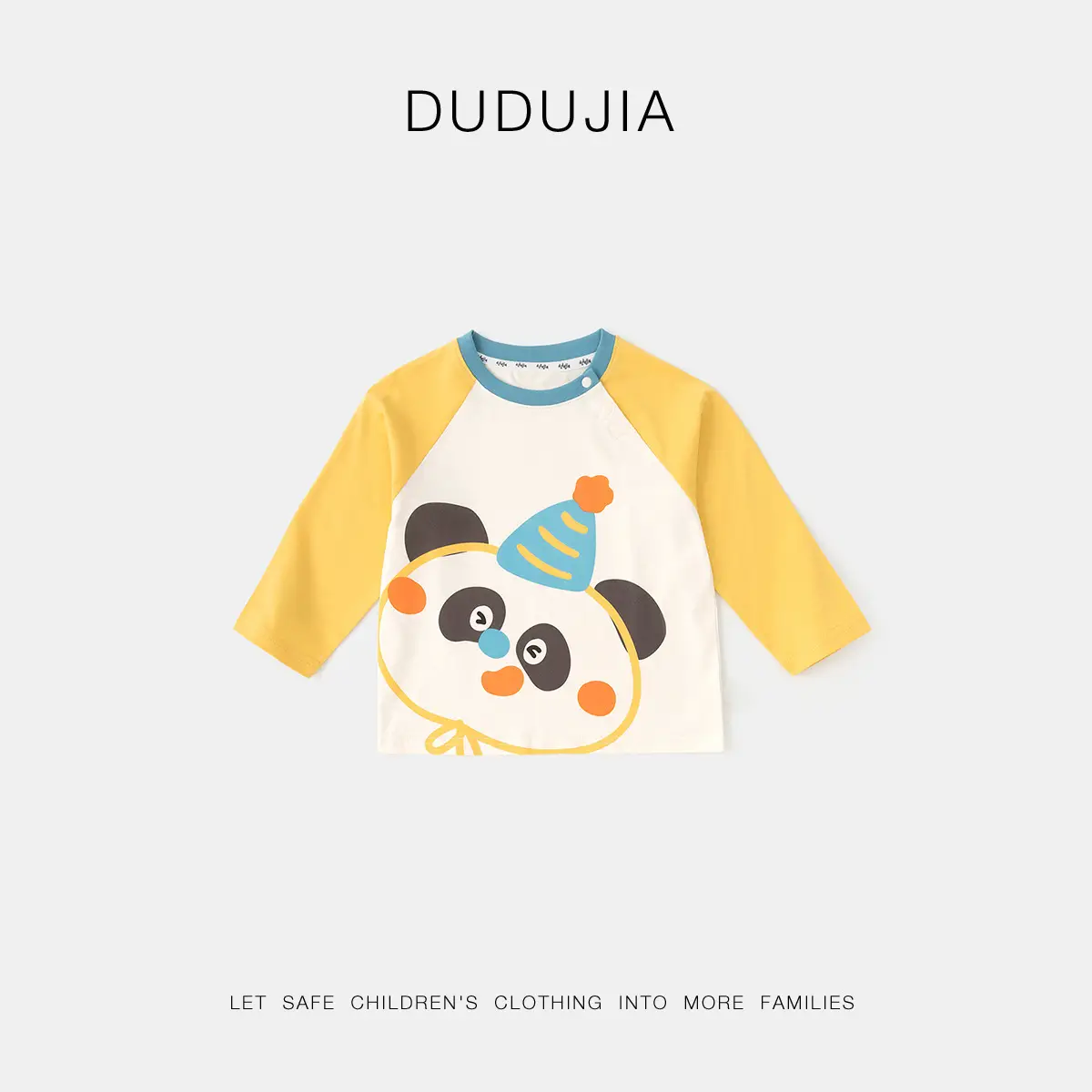 Dudujia Long Sleeve T-Shirt for Boys Girls Yellow Panda Print - Image 3