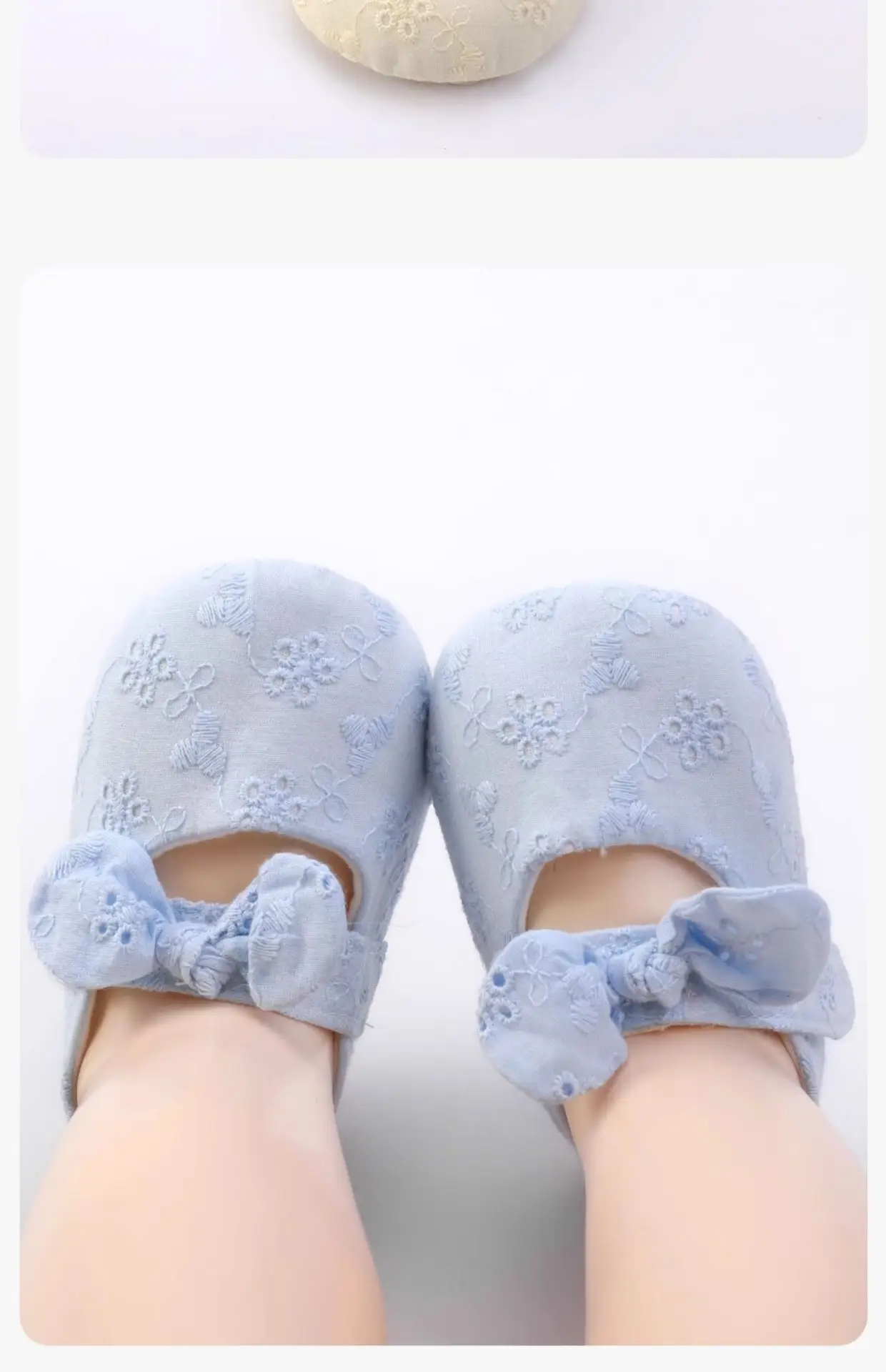Baby Cotton Non-Slip Shoes Blue Floral — feature 15