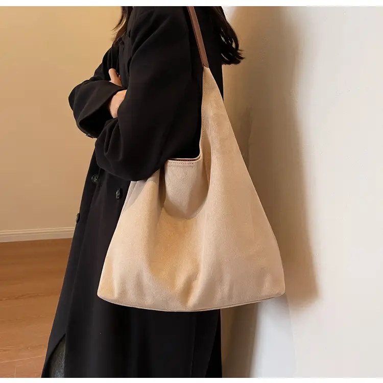 Women Cross-Border Soft Suede Bucket Bag Brown 2025 — feature 18