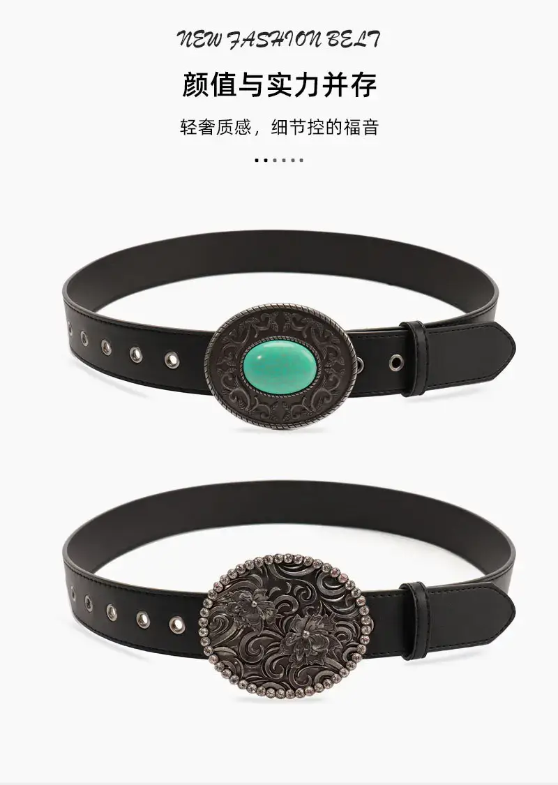 Black Cross-Belt with Gemstone Decor for Women — feature 11