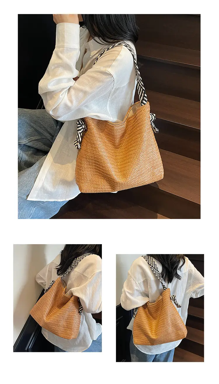 Multi Color Straw Shoulder Bag Large Capacity — feature 10