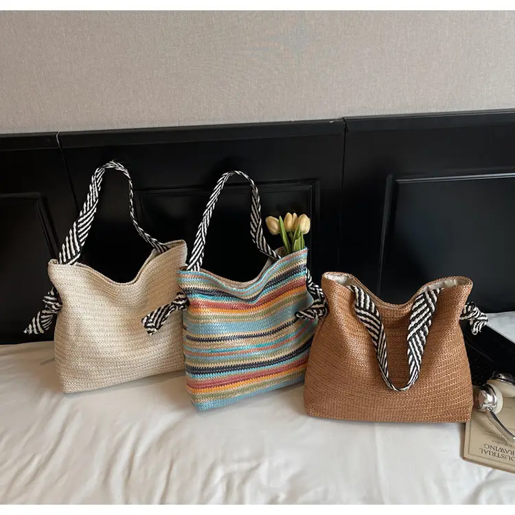 Multi Color Straw Shoulder Bag Large Capacity — feature 12