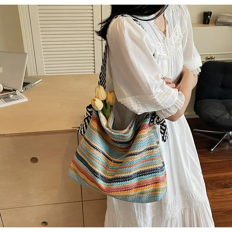 Multi Color Straw Shoulder Bag Large Capacity — feature 15