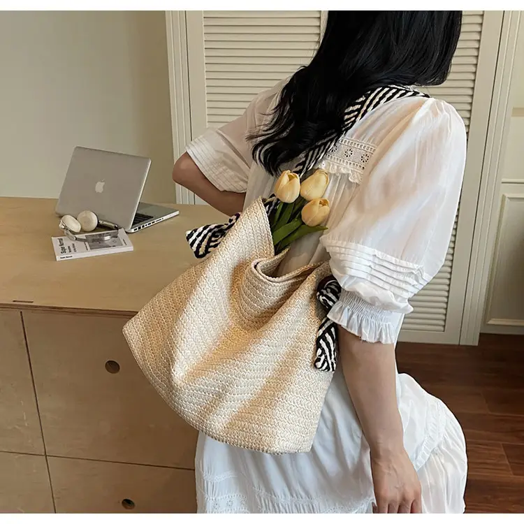 Multi Color Straw Shoulder Bag Large Capacity — feature 17
