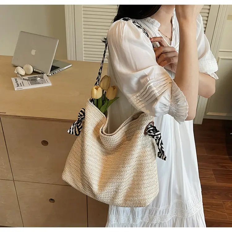 Multi Color Straw Shoulder Bag Large Capacity — feature 18