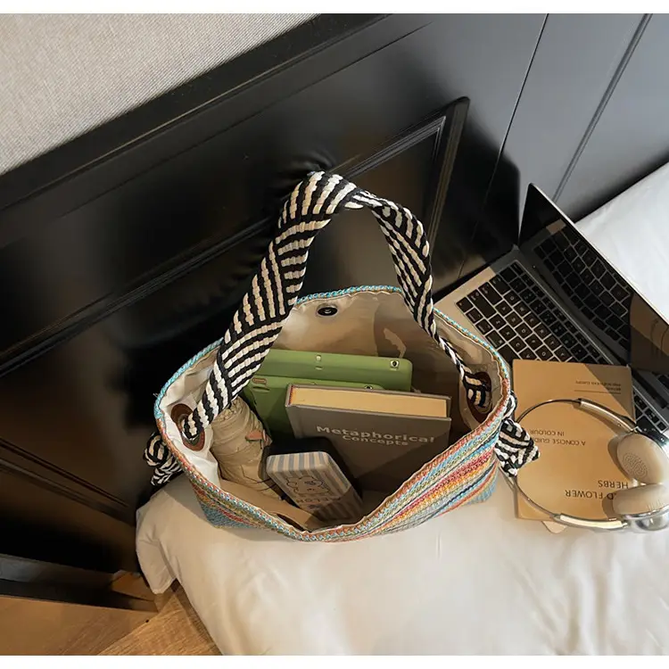 Multi Color Straw Shoulder Bag Large Capacity — feature 22
